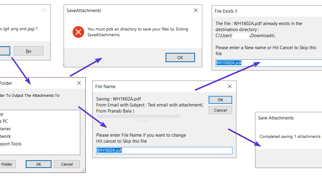 outlook save all attachments not working